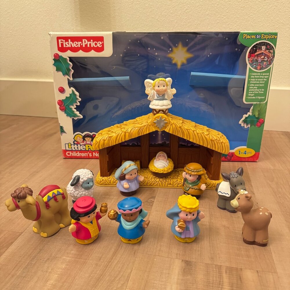 Classic 2010 Fisher-Price Little People‎ Children's Nativity Set Complete in Box